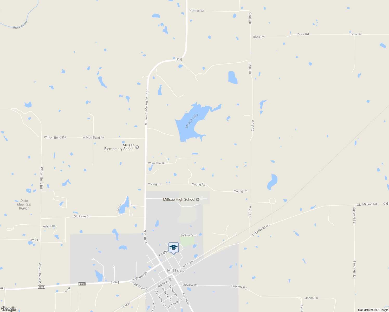 map of restaurants, bars, coffee shops, grocery stores, and more near 419 Wood River Road in Millsap