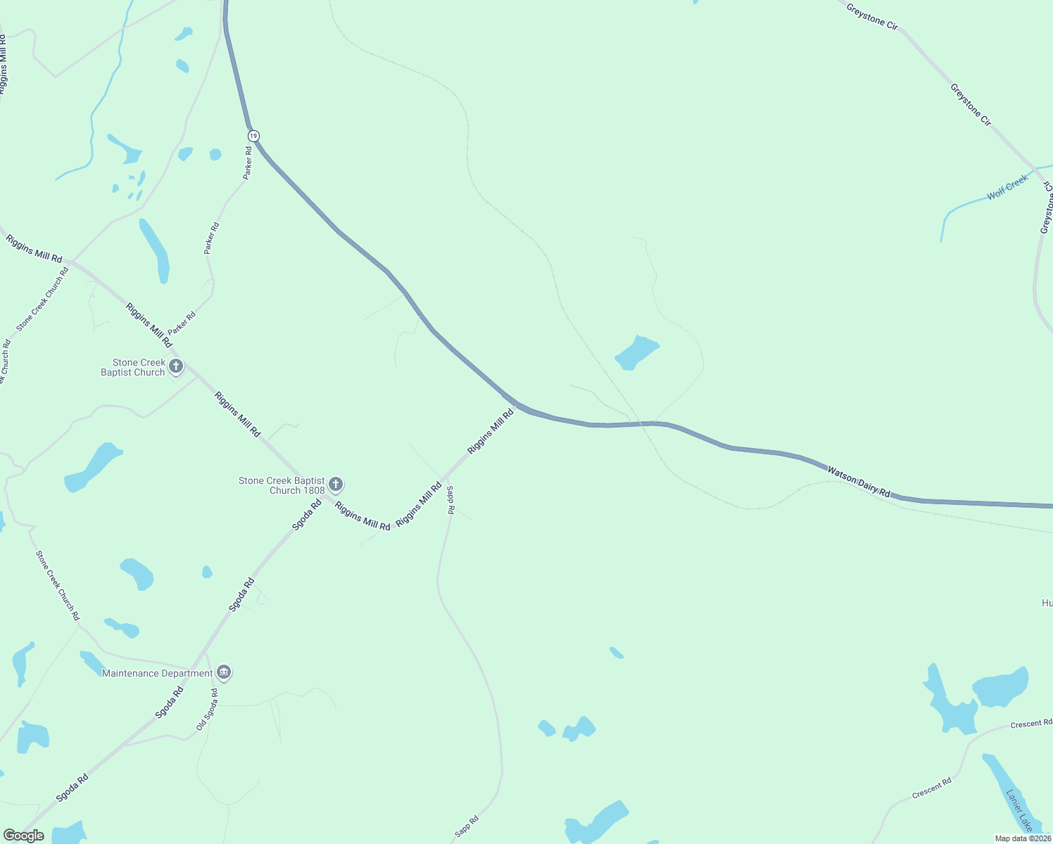 map of restaurants, bars, coffee shops, grocery stores, and more near 30 Riggins Mill Road in Dry Branch