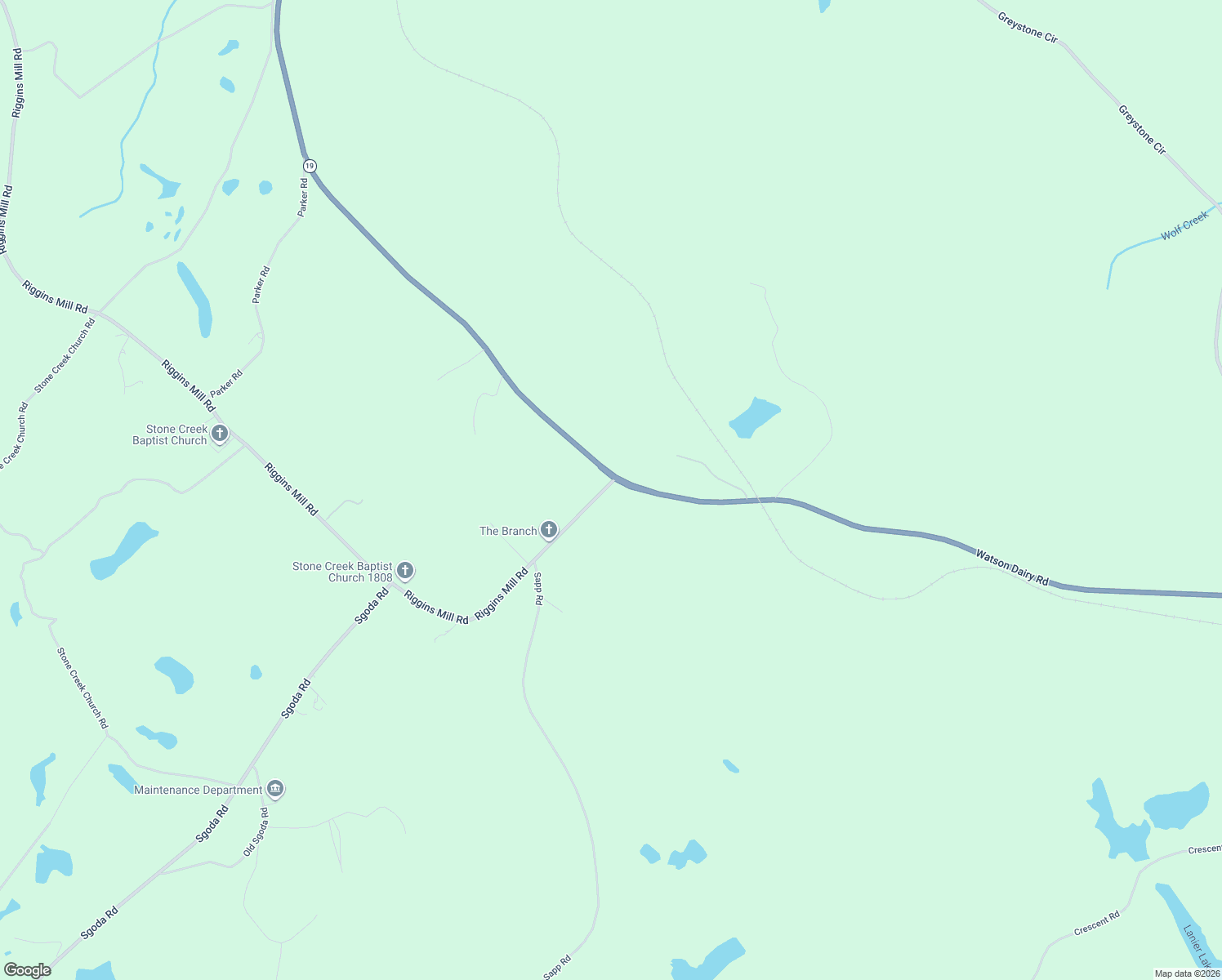 map of restaurants, bars, coffee shops, grocery stores, and more near 30 Riggins Mill Road in Dry Branch