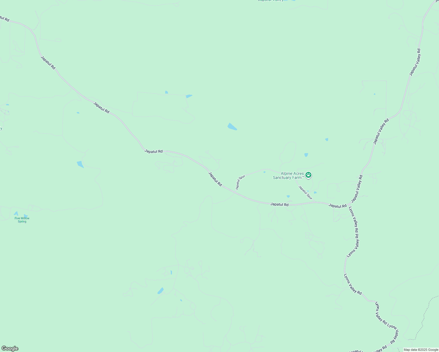 map of restaurants, bars, coffee shops, grocery stores, and more near 21240 Japatul Road in Alpine