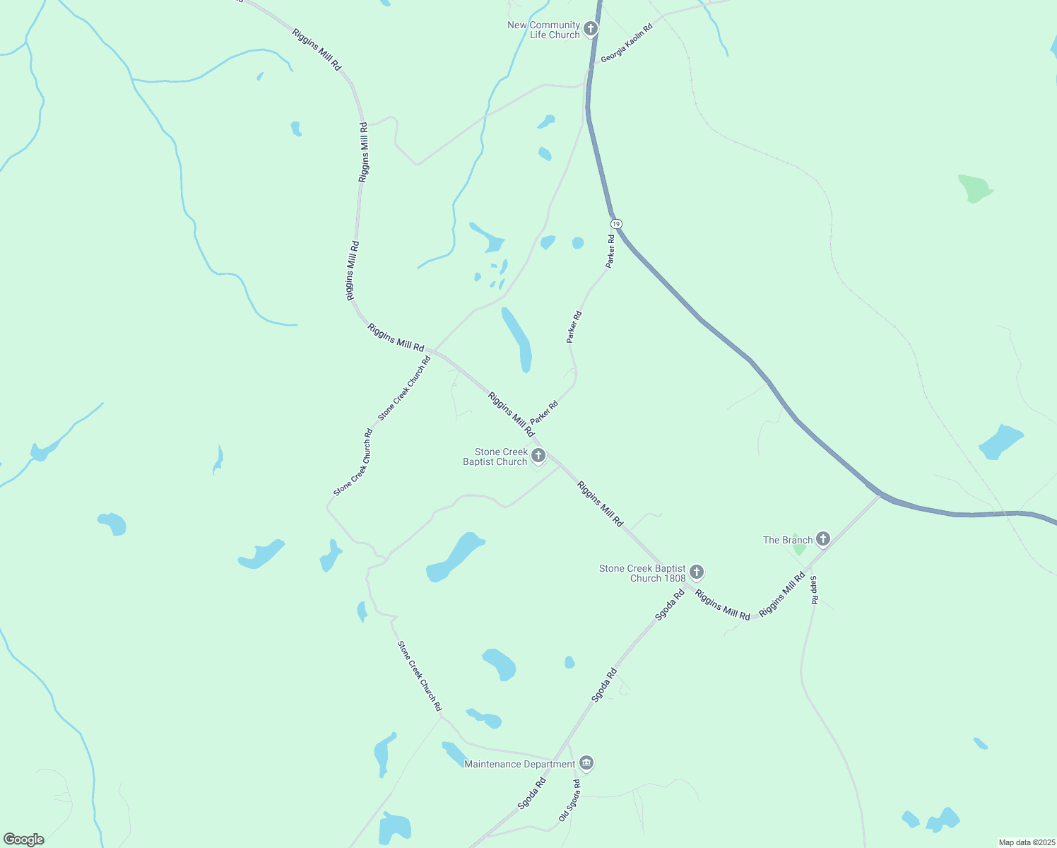 map of restaurants, bars, coffee shops, grocery stores, and more near 0 Parker Road in Dry Branch