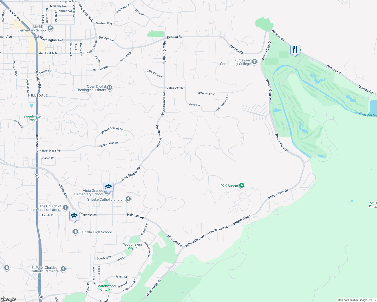 map of restaurants, bars, coffee shops, grocery stores, and more near 1443 Burris Drive in El Cajon