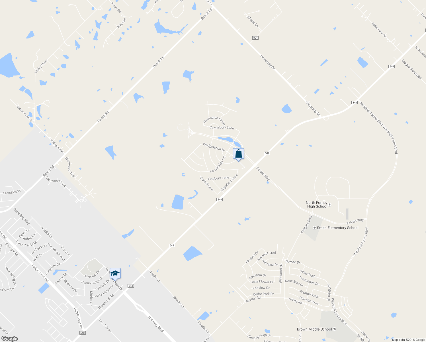 map of restaurants, bars, coffee shops, grocery stores, and more near 1929 Knoxbridge Road in Forney