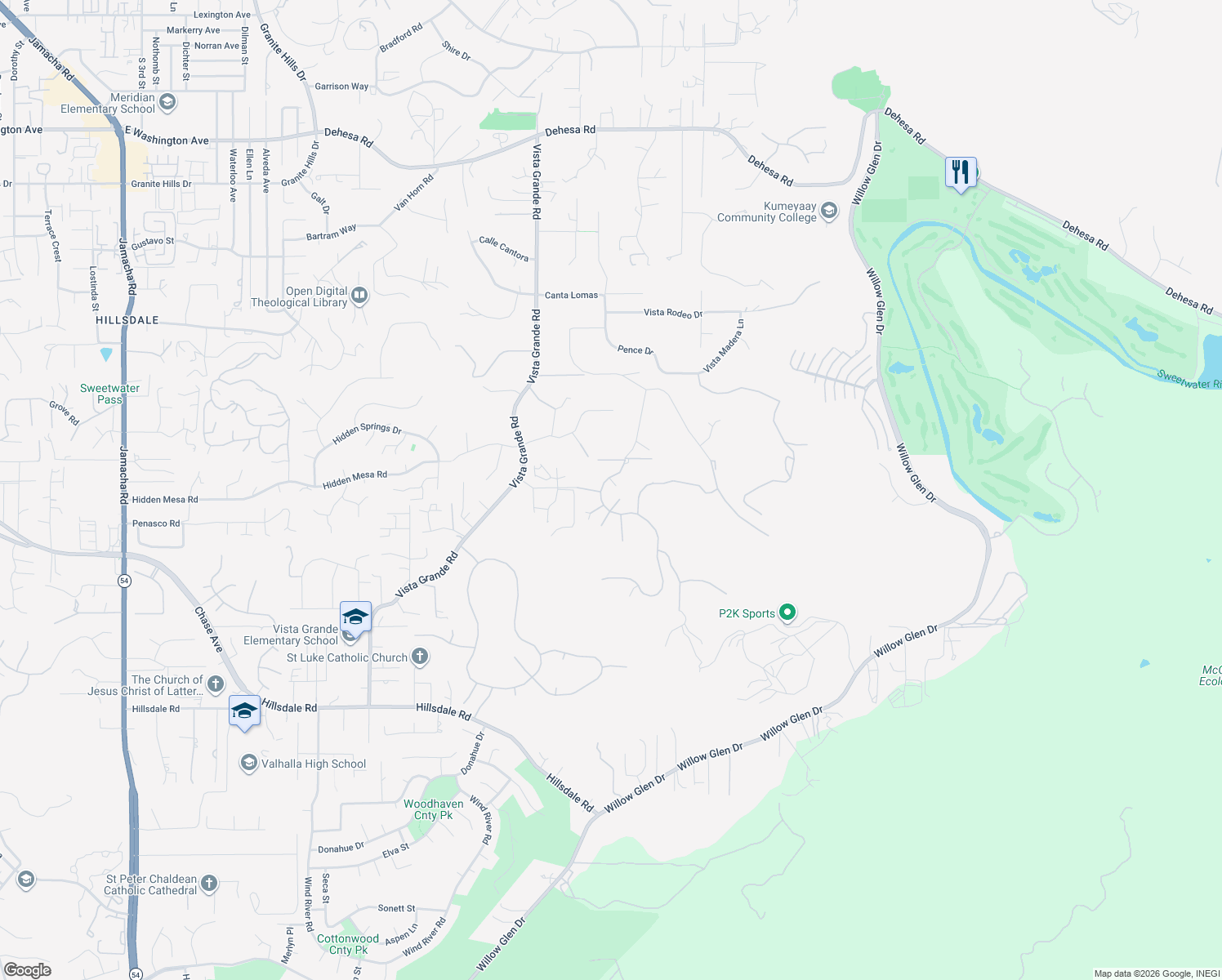 map of restaurants, bars, coffee shops, grocery stores, and more near 1443 Burris Drive in El Cajon