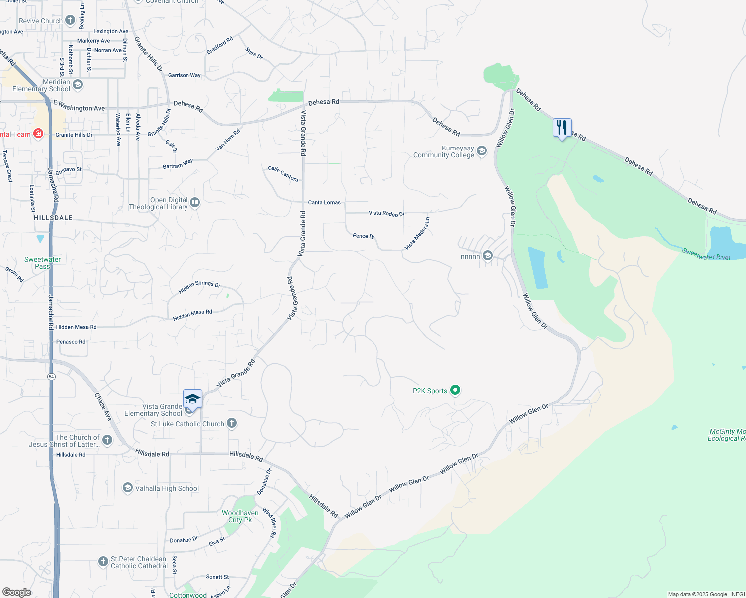 map of restaurants, bars, coffee shops, grocery stores, and more near 1351 Burris Drive in El Cajon