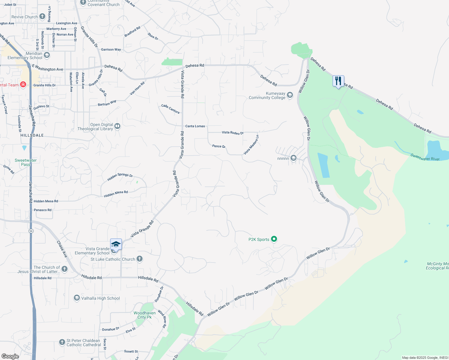 map of restaurants, bars, coffee shops, grocery stores, and more near 1351 Burris Drive in El Cajon