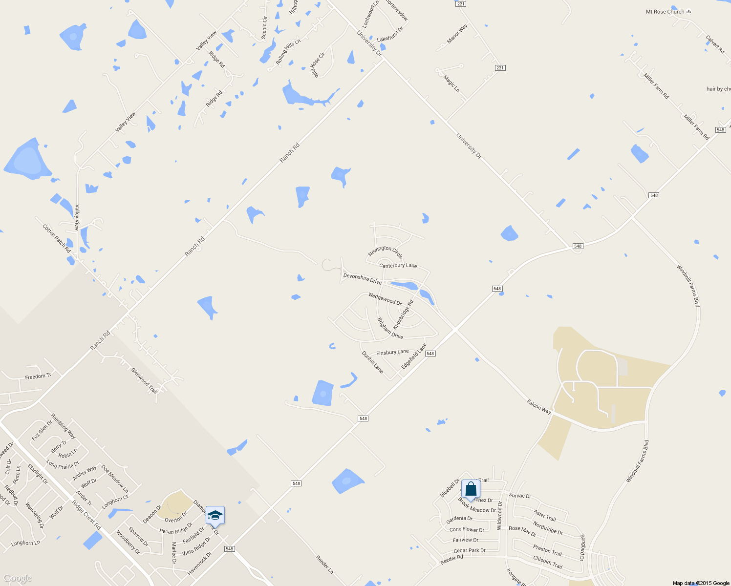 map of restaurants, bars, coffee shops, grocery stores, and more near 1007 Wedgewood Drive in Forney