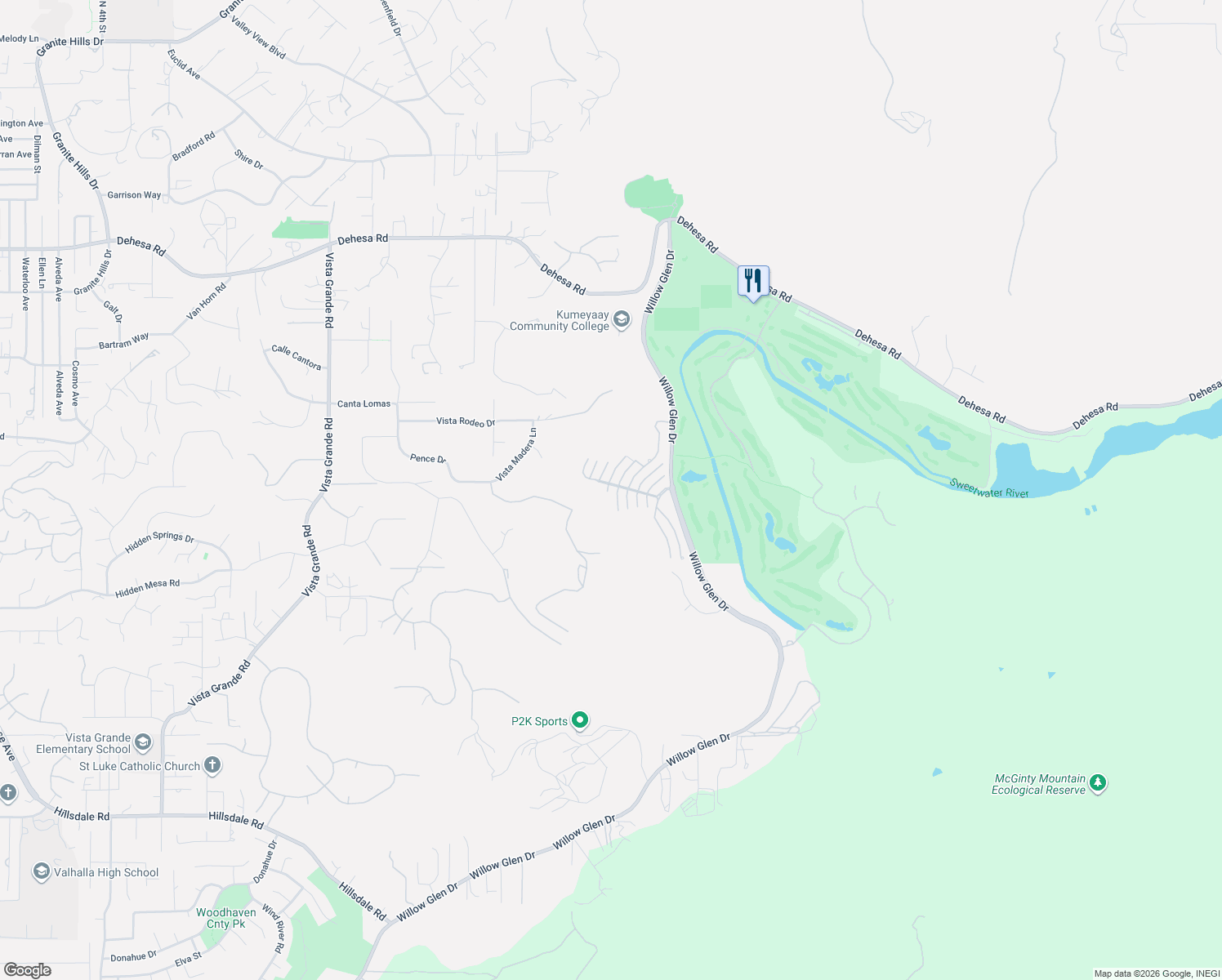 map of restaurants, bars, coffee shops, grocery stores, and more near 1315 Buttonbrush Lane in El Cajon