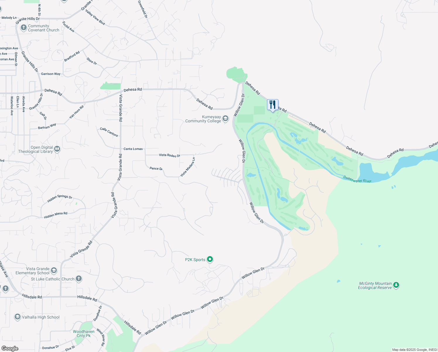 map of restaurants, bars, coffee shops, grocery stores, and more near 1295 Pearlbush Court in El Cajon