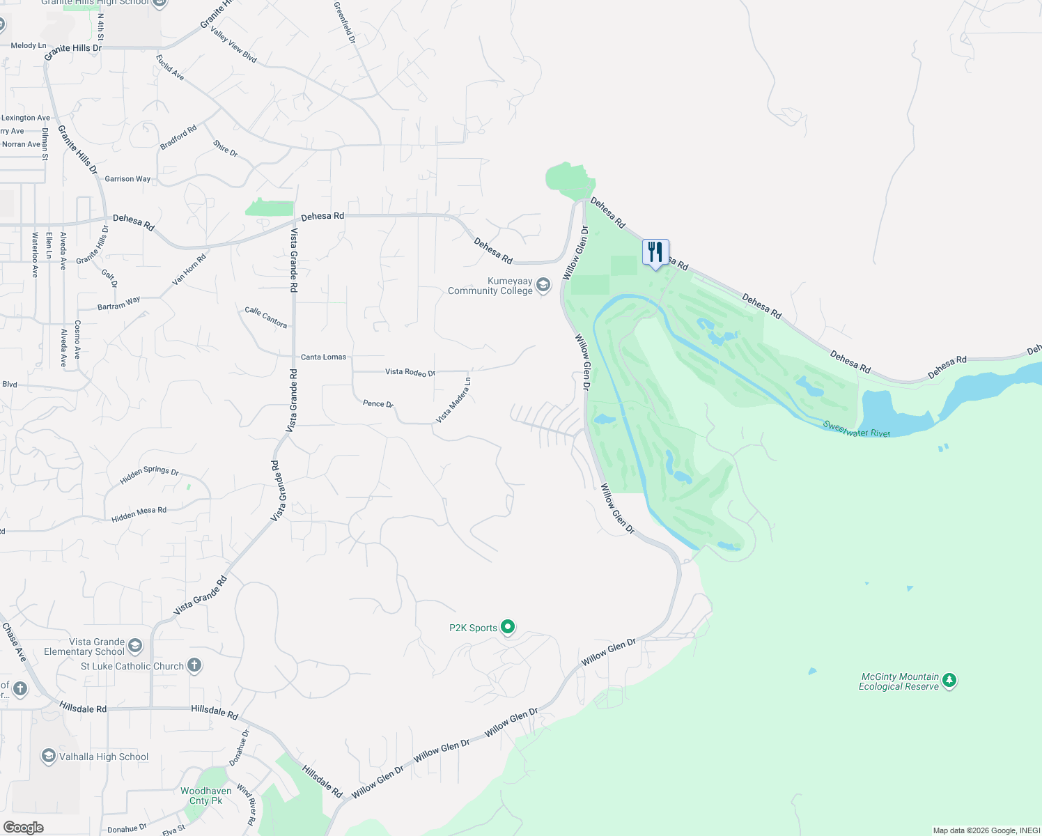 map of restaurants, bars, coffee shops, grocery stores, and more near 1315 Buttonbrush Lane in El Cajon