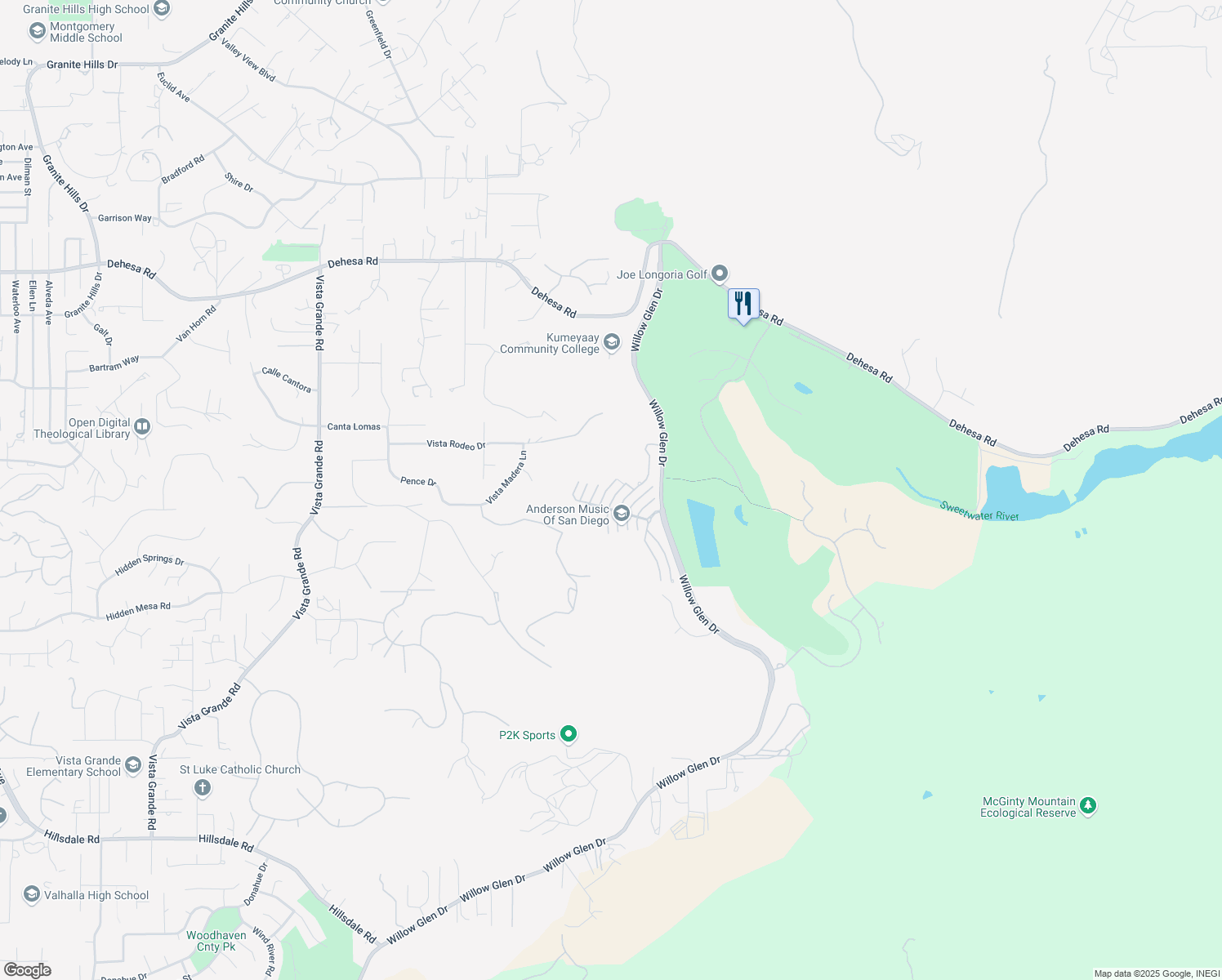 map of restaurants, bars, coffee shops, grocery stores, and more near 1243 Buttonbrush Lane in El Cajon