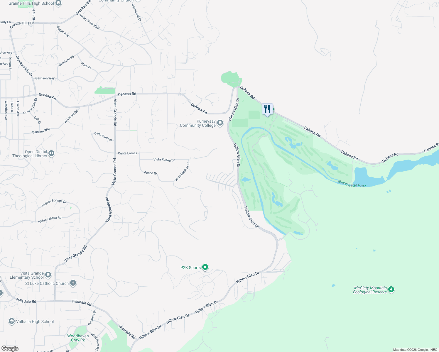 map of restaurants, bars, coffee shops, grocery stores, and more near 1243 Buttonbrush Lane in El Cajon