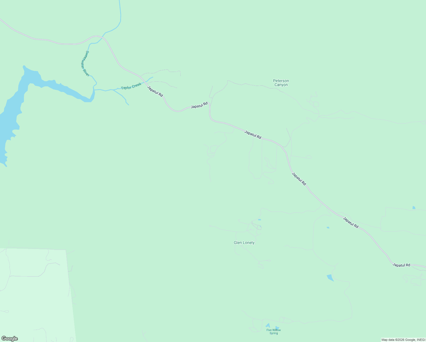 map of restaurants, bars, coffee shops, grocery stores, and more near 19533 Japatul Road in Alpine