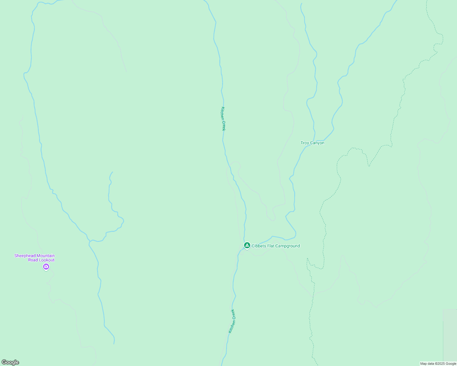 map of restaurants, bars, coffee shops, grocery stores, and more near Kitchen Creek Road in Pine Valley