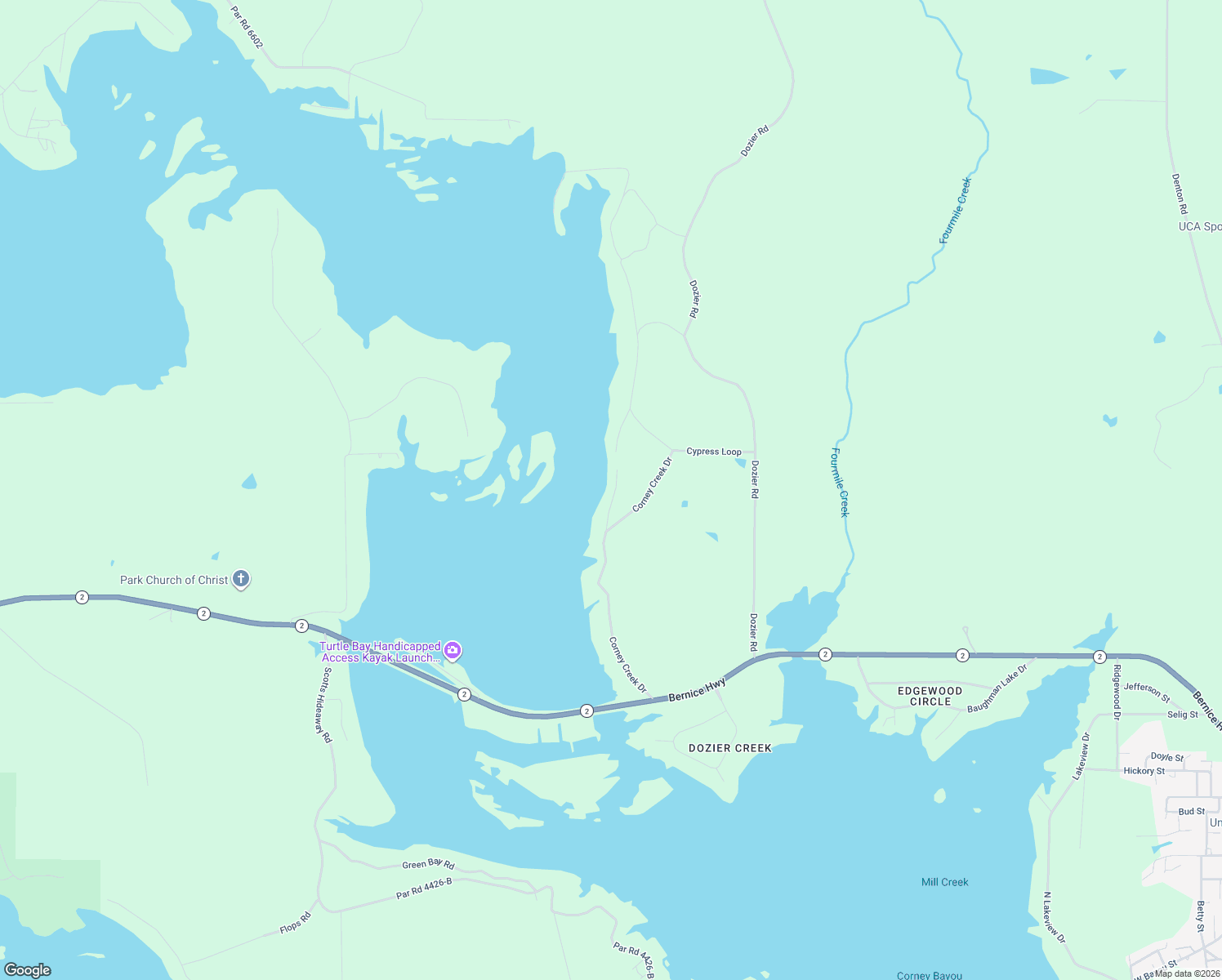 map of restaurants, bars, coffee shops, grocery stores, and more near 113-147 Oliver Lenard Road in Farmerville