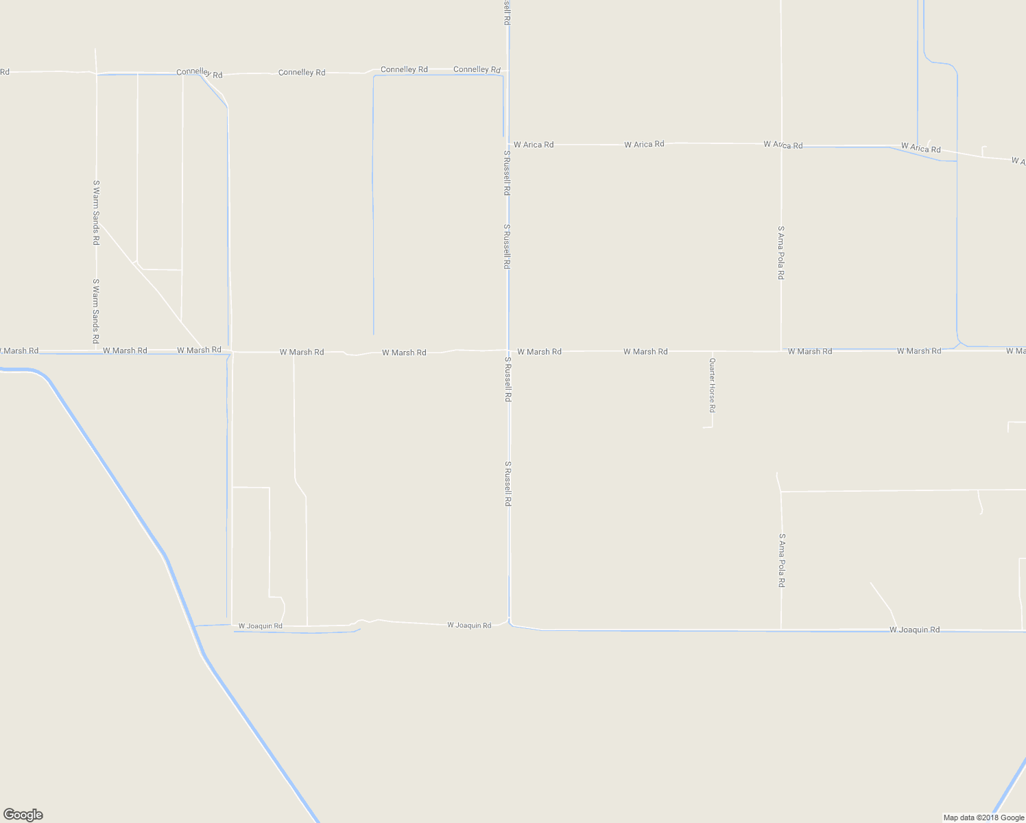 map of restaurants, bars, coffee shops, grocery stores, and more near 9515 South Russell Road in Casa Grande