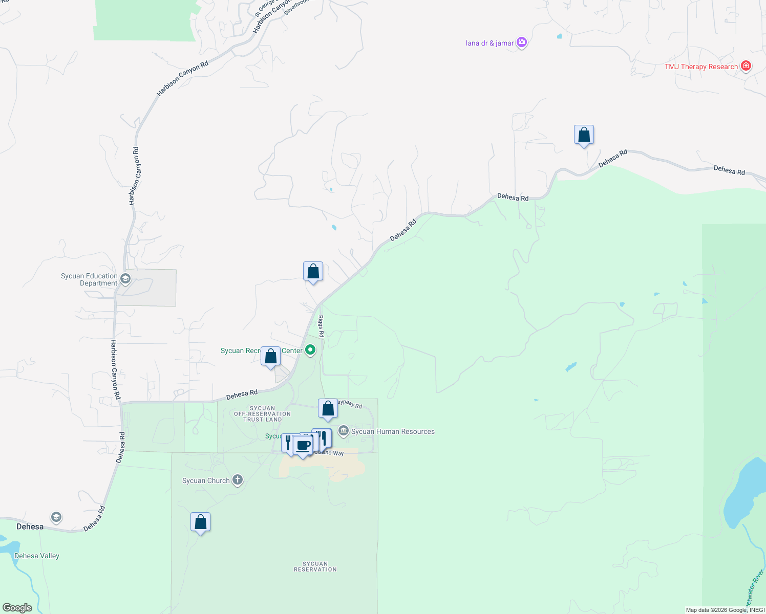 map of restaurants, bars, coffee shops, grocery stores, and more near 5928 Stallion Oaks Road in El Cajon