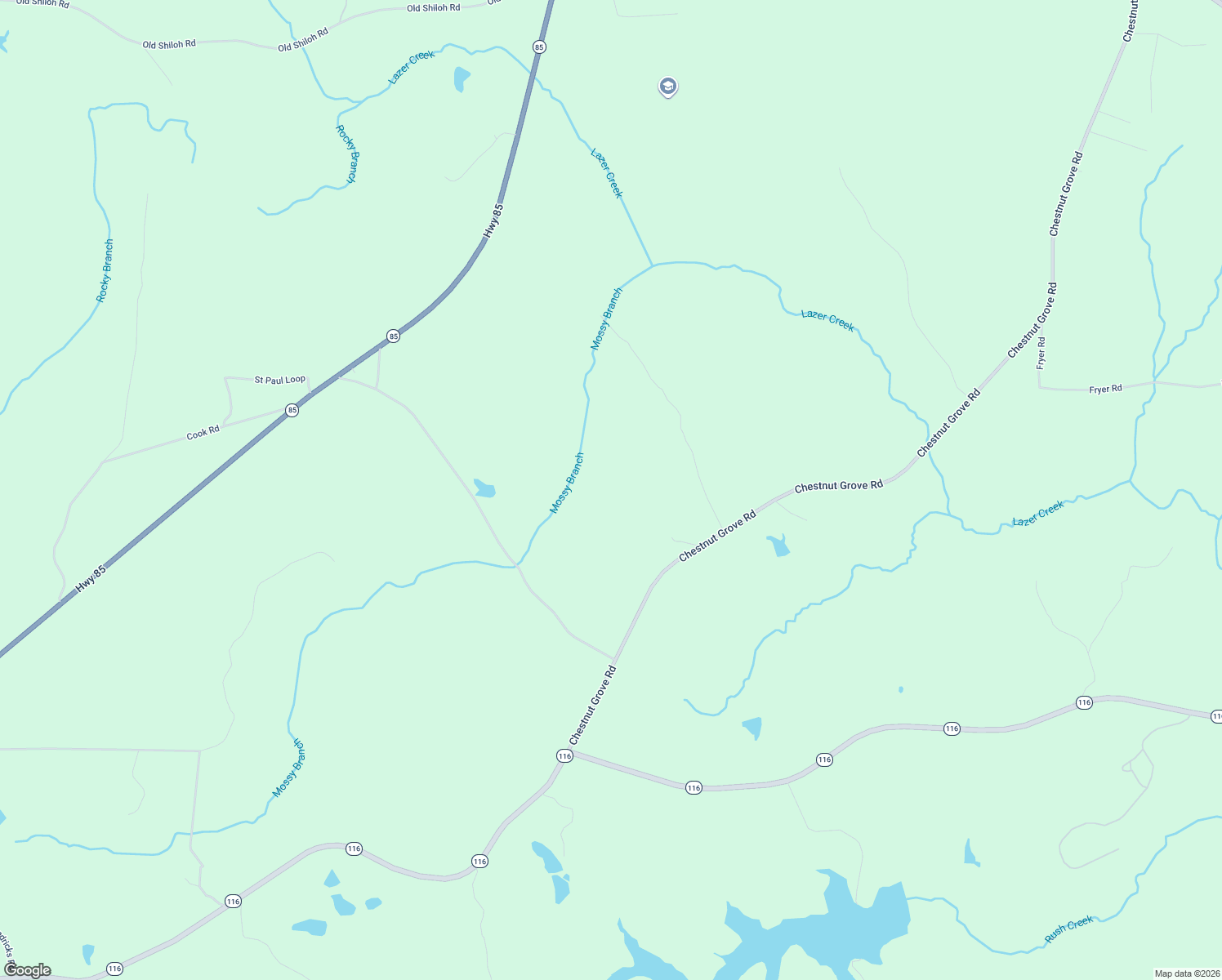 map of restaurants, bars, coffee shops, grocery stores, and more near Chestnut Grove Road in Shiloh