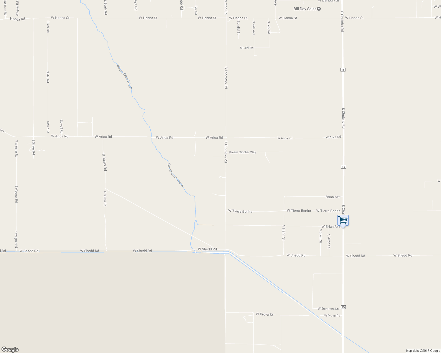 map of restaurants, bars, coffee shops, grocery stores, and more near 8640 South Thornton Road in Casa Grande