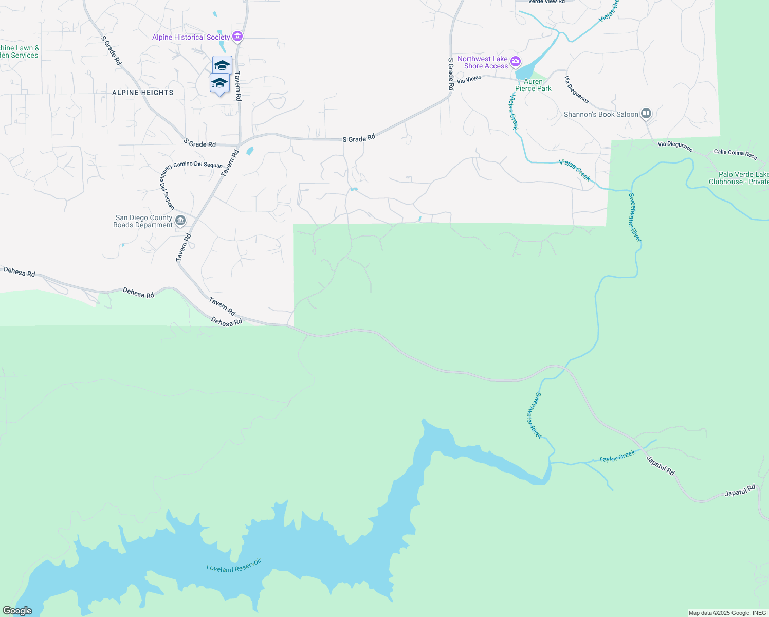 map of restaurants, bars, coffee shops, grocery stores, and more near 2169 Corte Dorado Espuela in Alpine