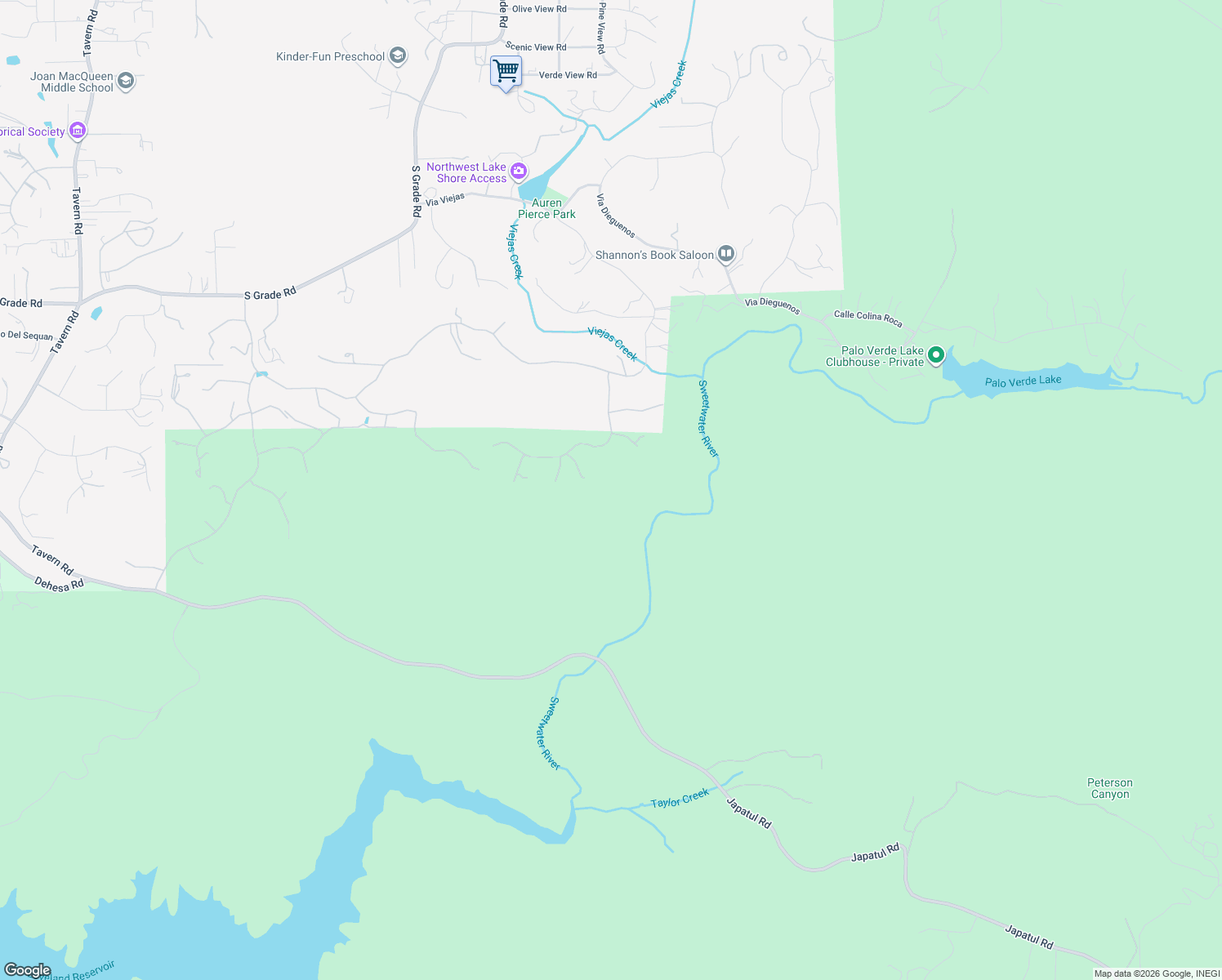 map of restaurants, bars, coffee shops, grocery stores, and more near 2839 Firebrand Drive in Alpine