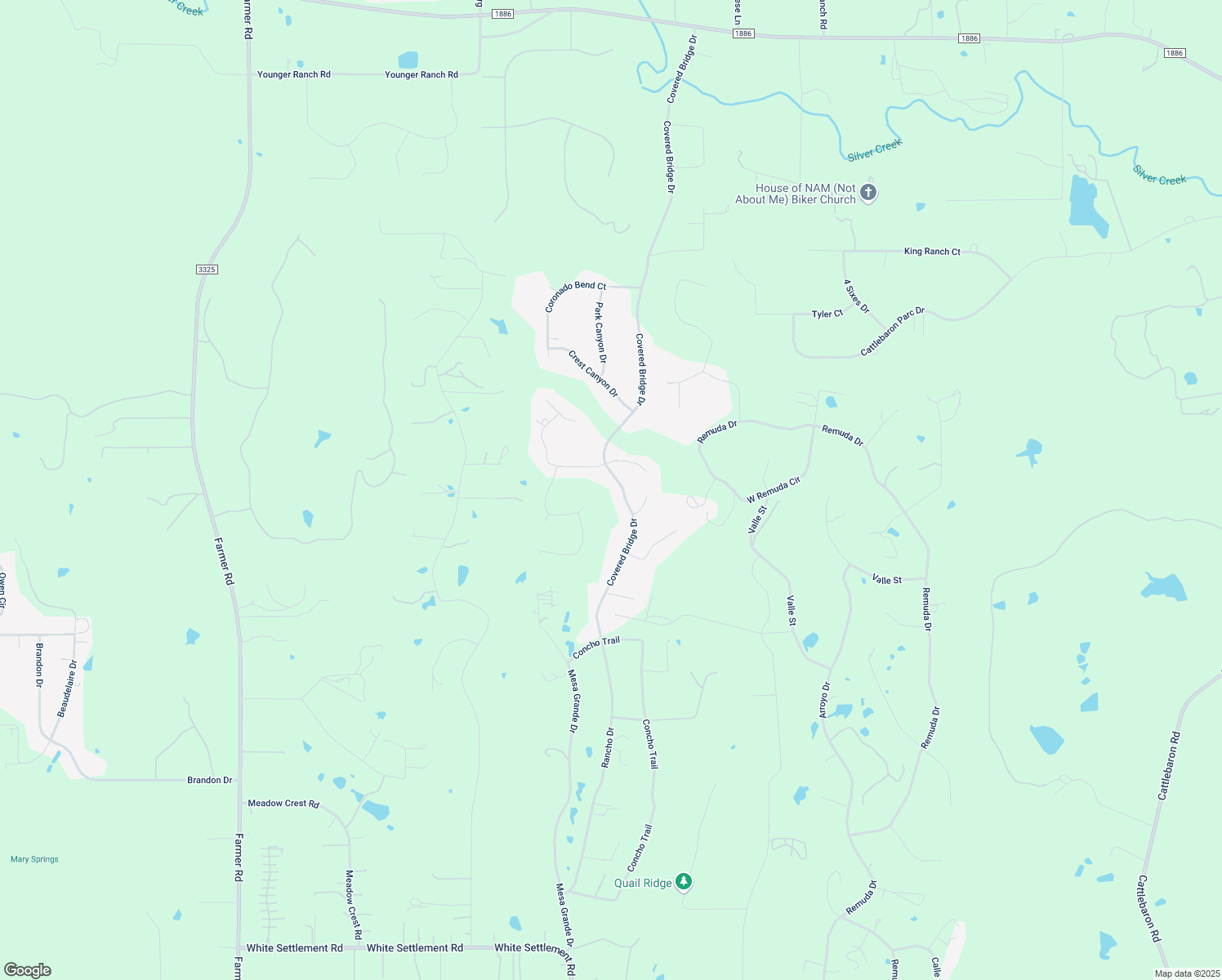 map of restaurants, bars, coffee shops, grocery stores, and more near 364 Covered Bridge Drive in Fort Worth