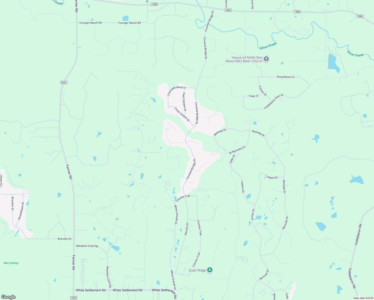 map of restaurants, bars, coffee shops, grocery stores, and more near 364 Covered Bridge Drive in Fort Worth
