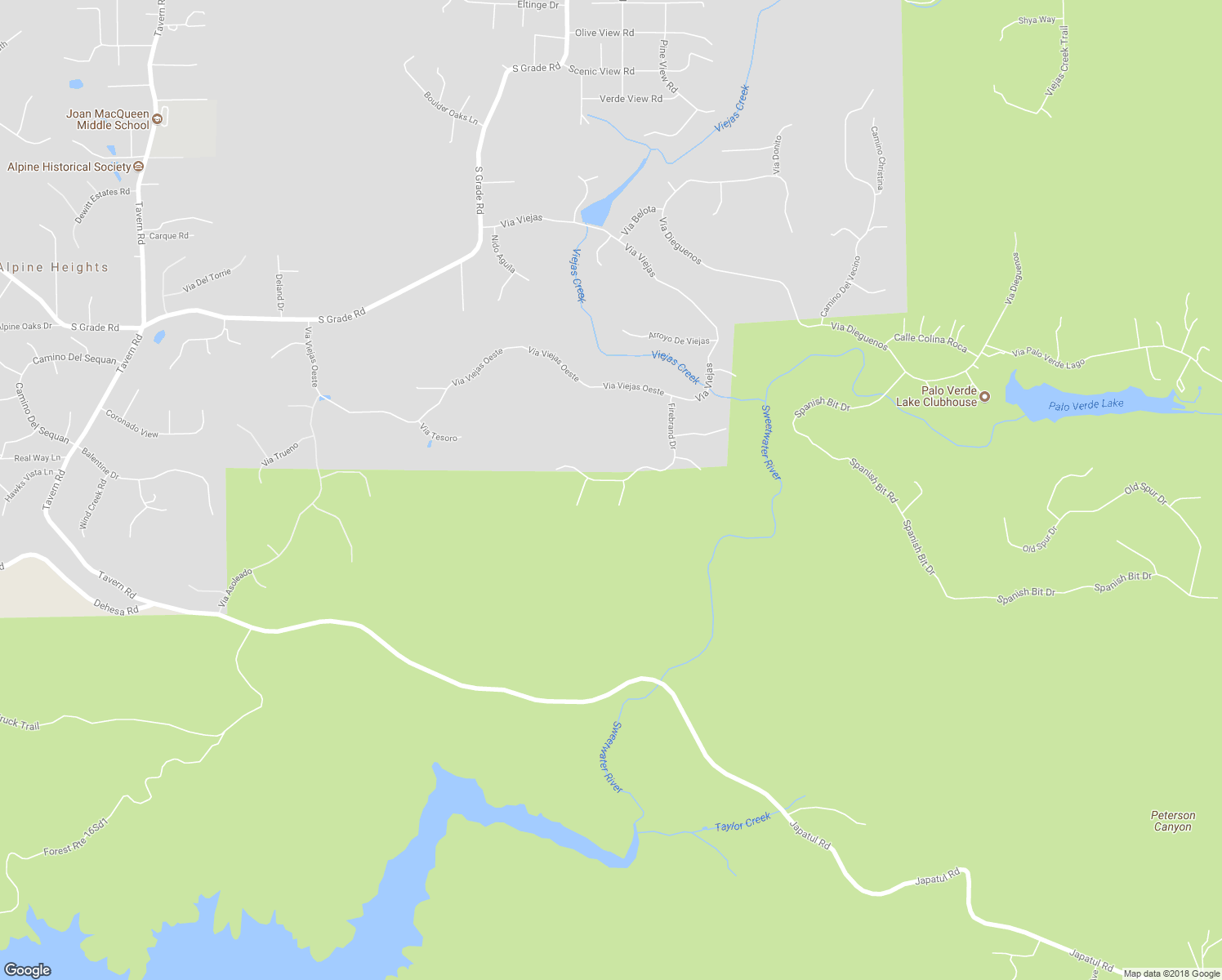 map of restaurants, bars, coffee shops, grocery stores, and more near 2850 Conestoga Court in Alpine