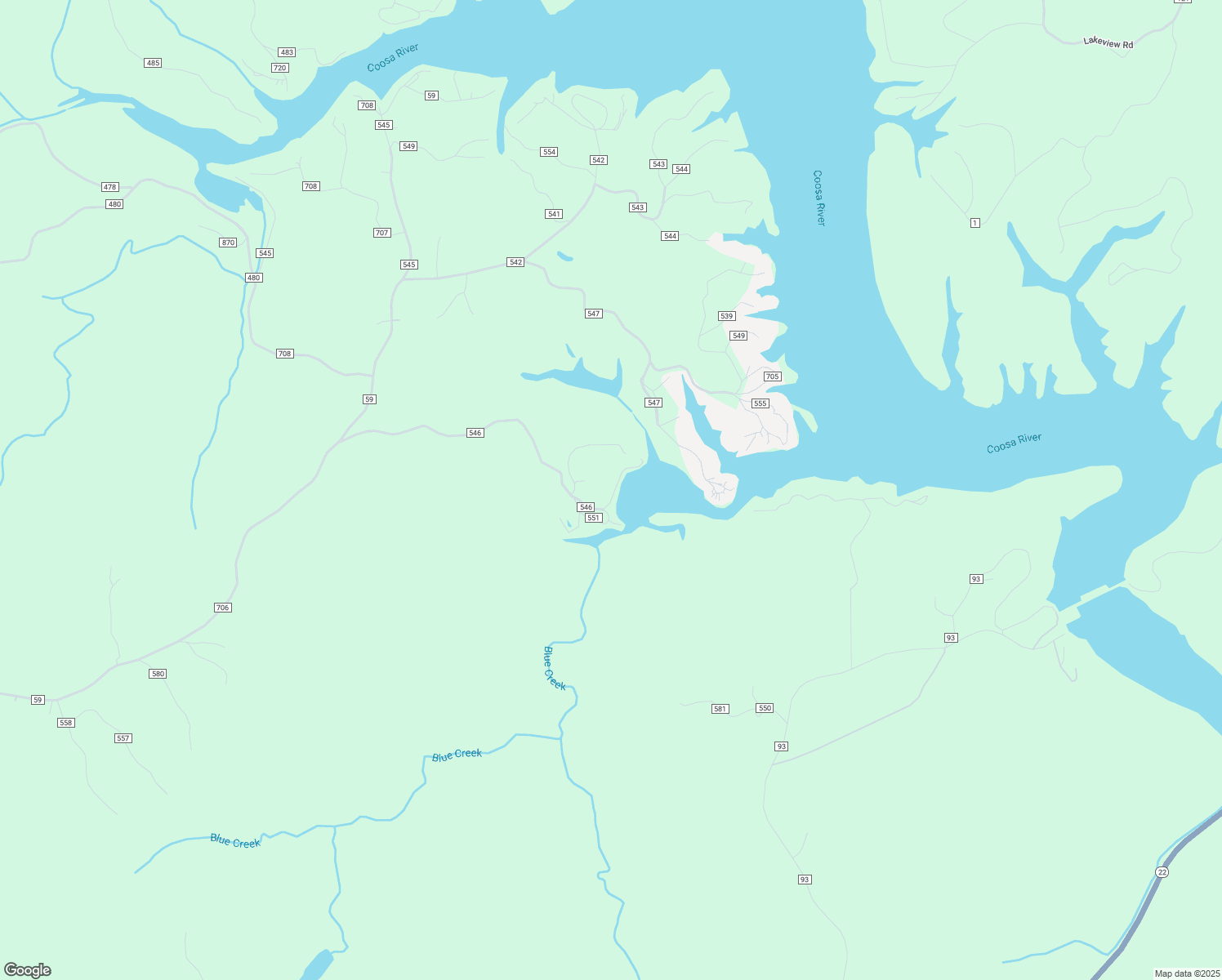 map of restaurants, bars, coffee shops, grocery stores, and more near 71 County Road 551 in Verbena