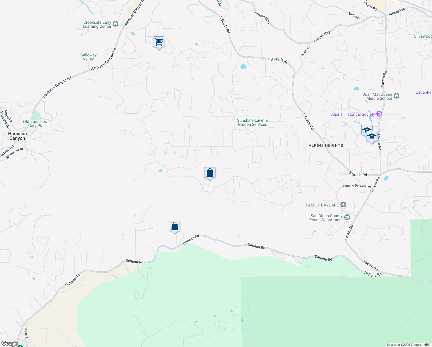 map of restaurants, bars, coffee shops, grocery stores, and more near 2299 Corine Way in Alpine