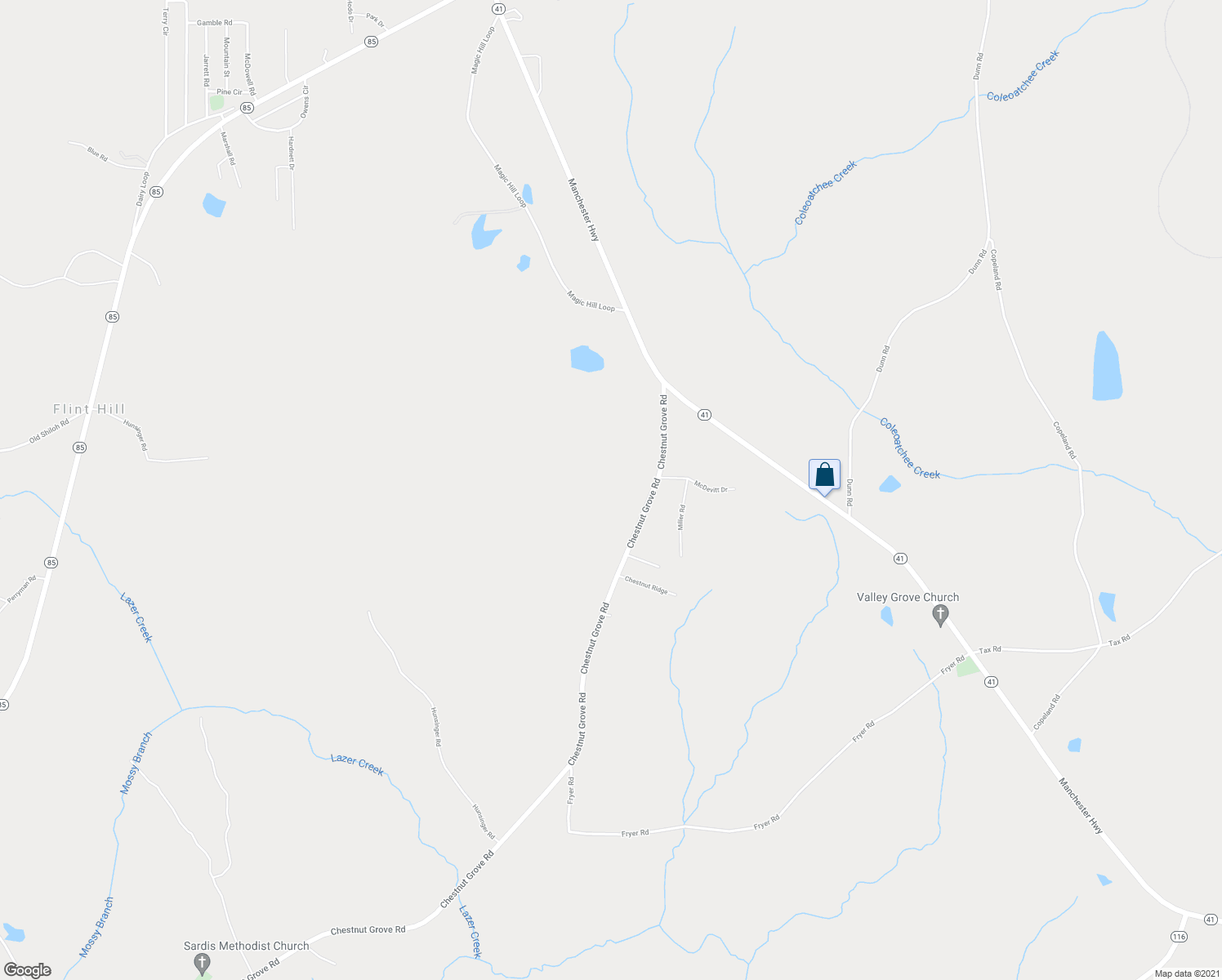 map of restaurants, bars, coffee shops, grocery stores, and more near 334 Chestnut Grove Road in Shiloh