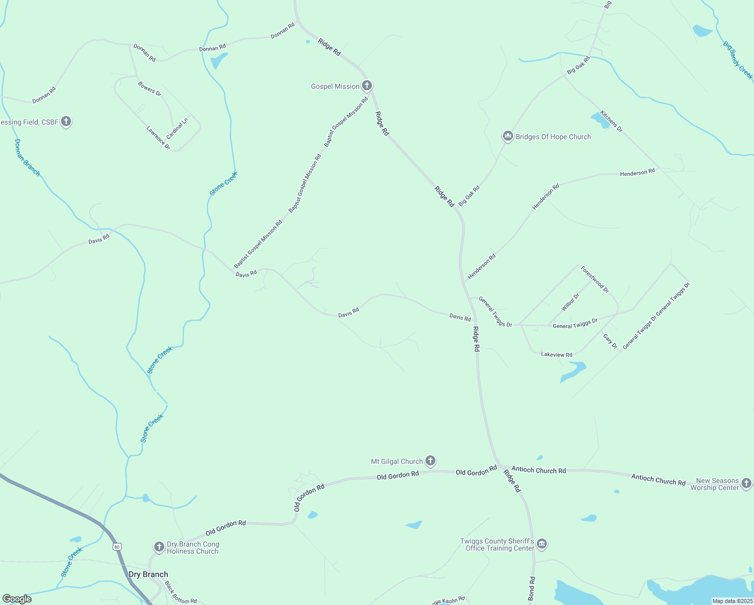 map of restaurants, bars, coffee shops, grocery stores, and more near 6838 Davis Road in Macon