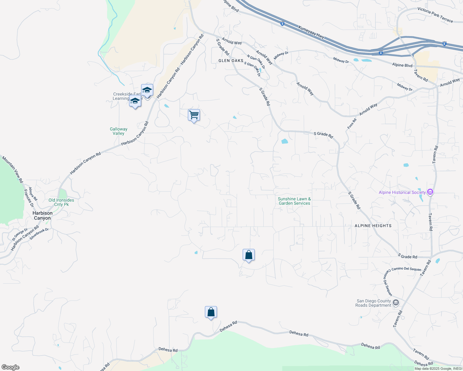 map of restaurants, bars, coffee shops, grocery stores, and more near 1921 Via Corina in Alpine