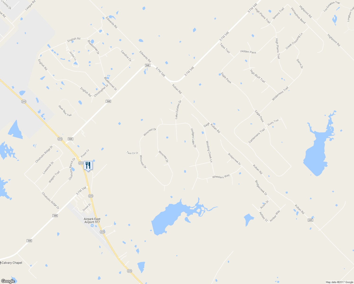 map of restaurants, bars, coffee shops, grocery stores, and more near 2235 Lake Estates Drive in Rockwall
