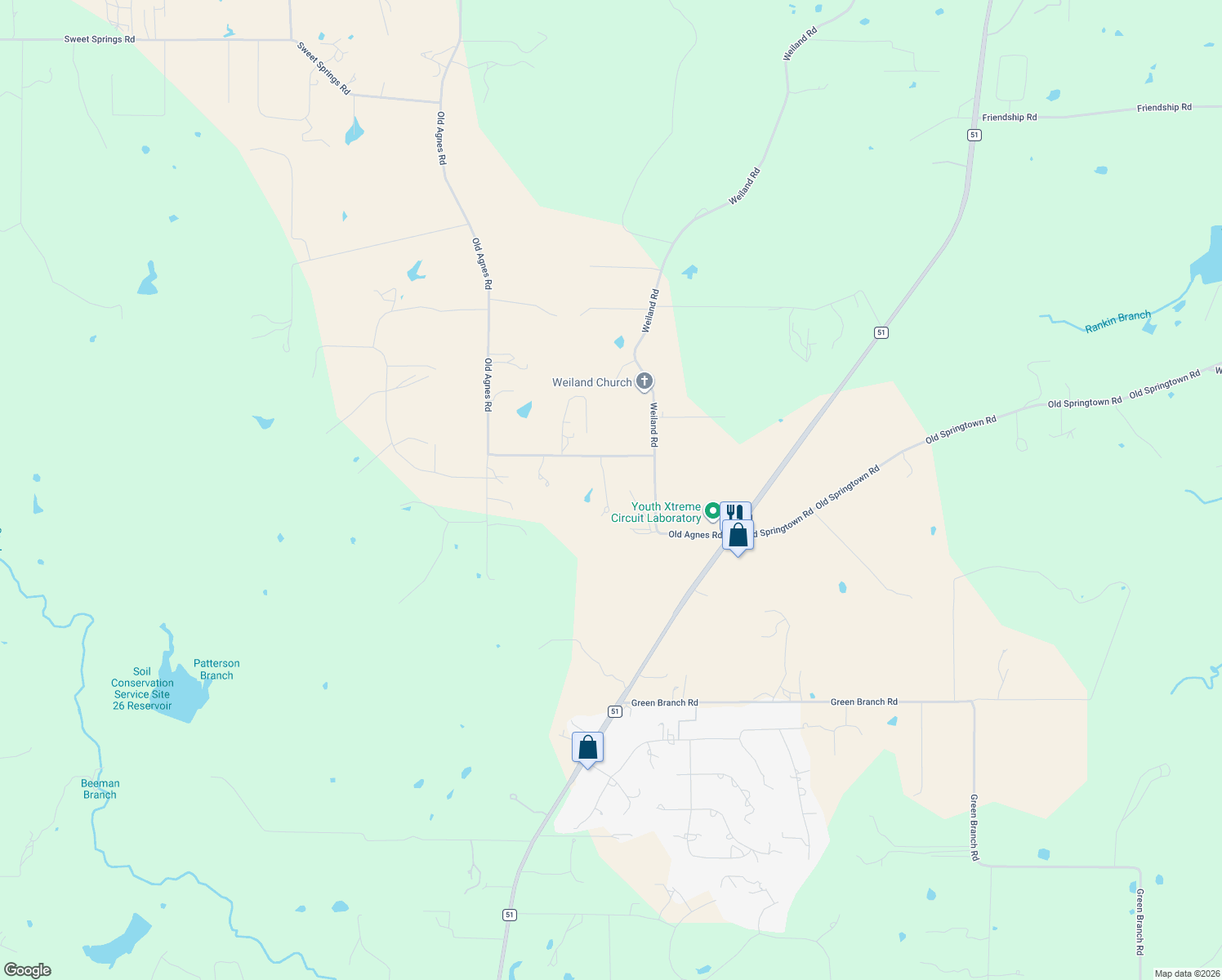 map of restaurants, bars, coffee shops, grocery stores, and more near 401 Old Agnes Road in Weatherford