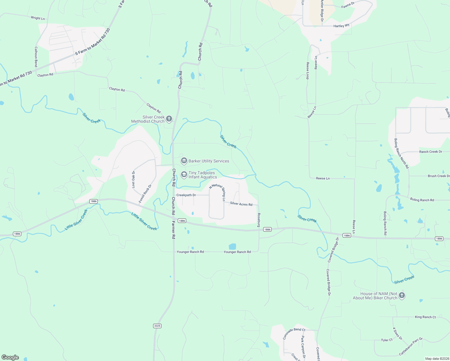 map of restaurants, bars, coffee shops, grocery stores, and more near 133 N Natural Spring Ln in Azle