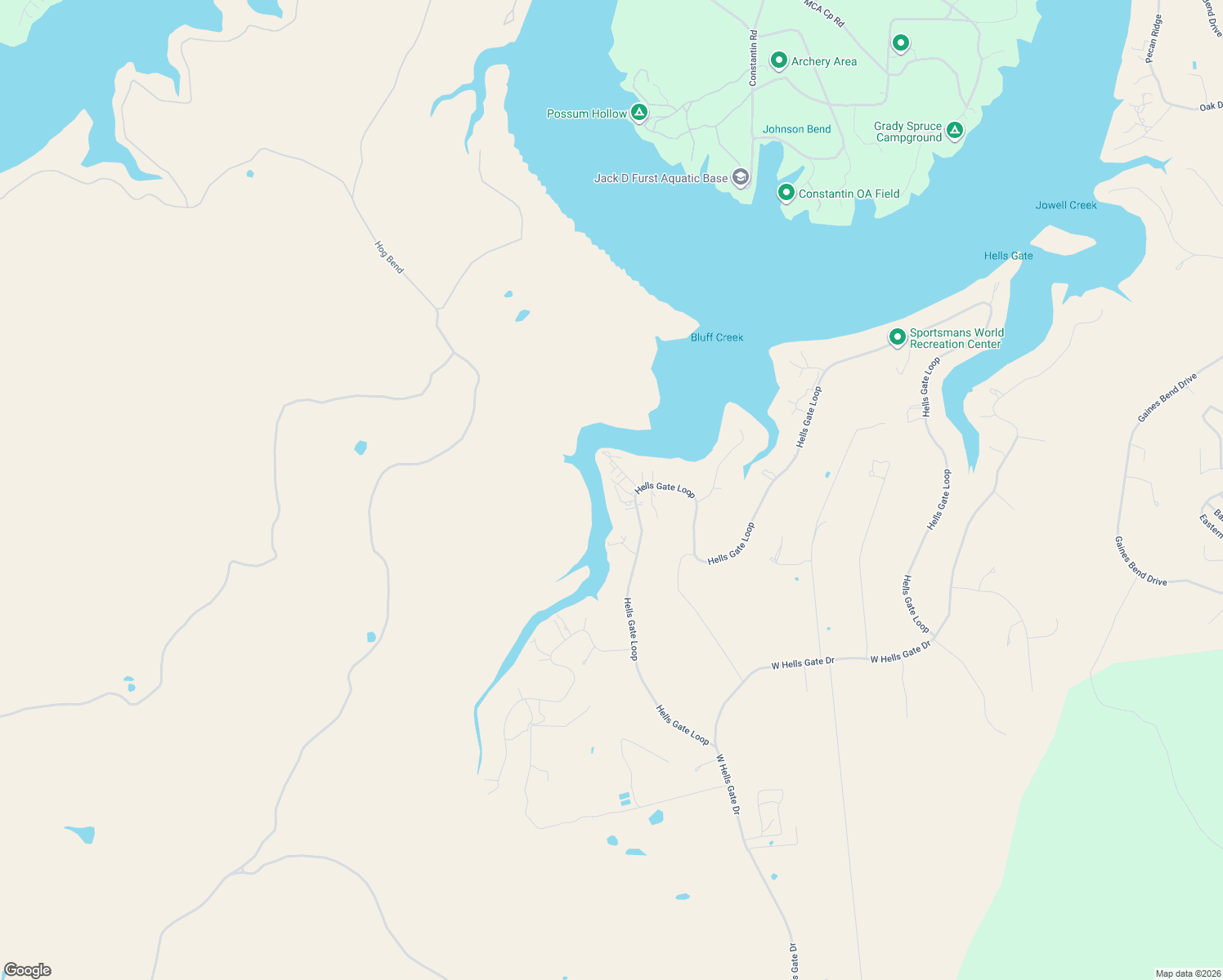 map of restaurants, bars, coffee shops, grocery stores, and more near 3037 Hells Gate Loop in Strawn
