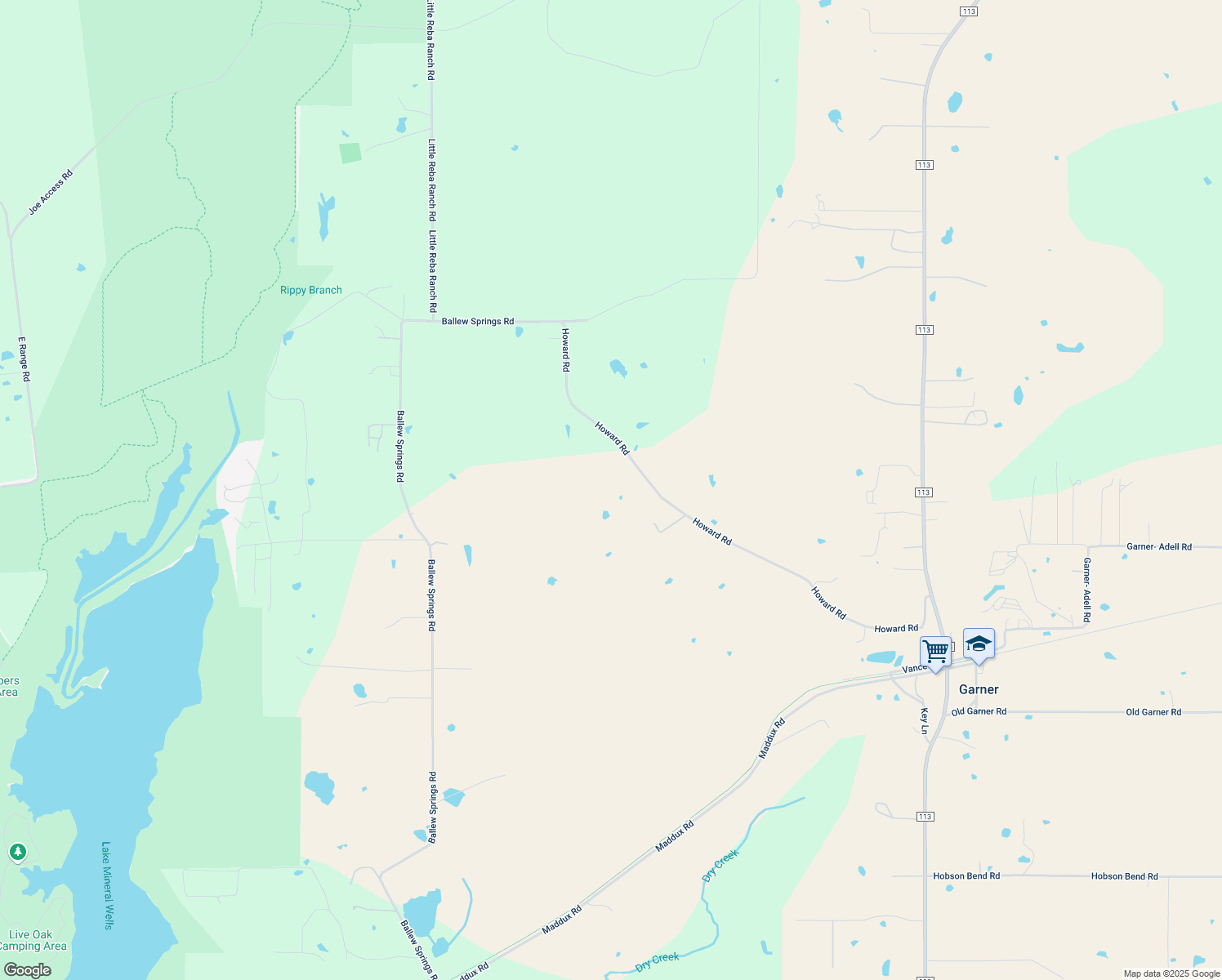 map of restaurants, bars, coffee shops, grocery stores, and more near 1000 Howard Road in Weatherford