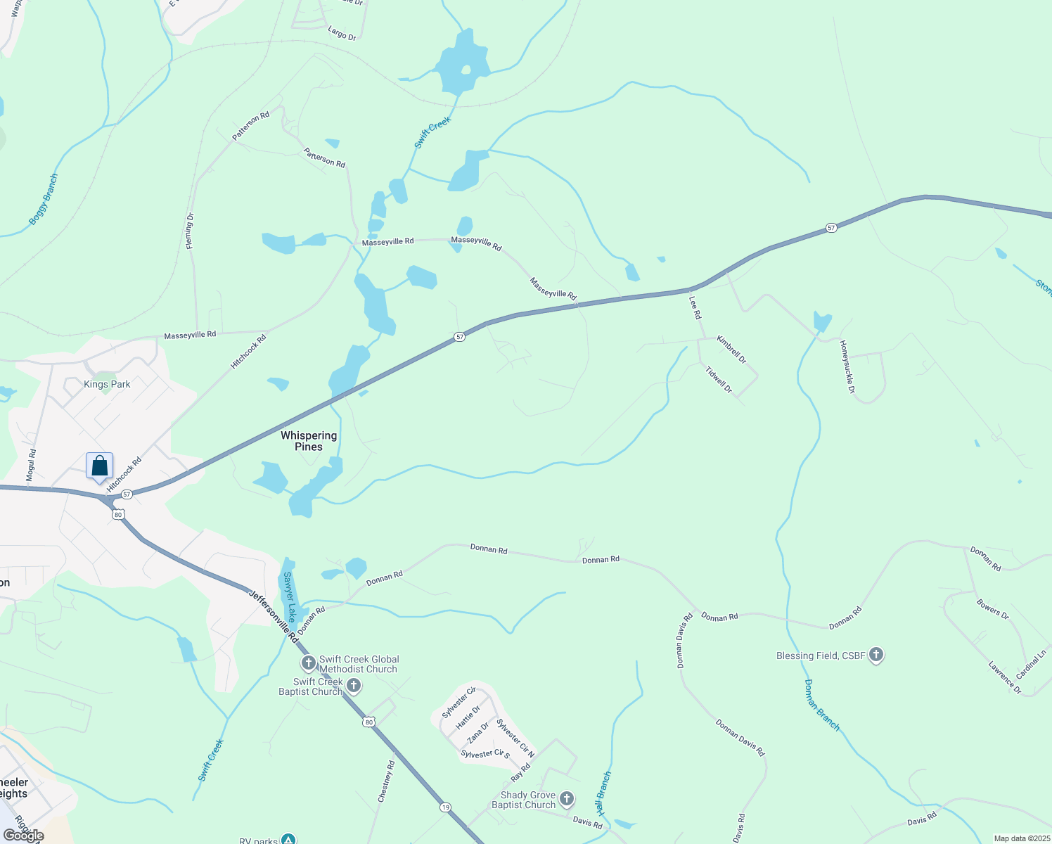 map of restaurants, bars, coffee shops, grocery stores, and more near 575 Windsong Drive in Macon