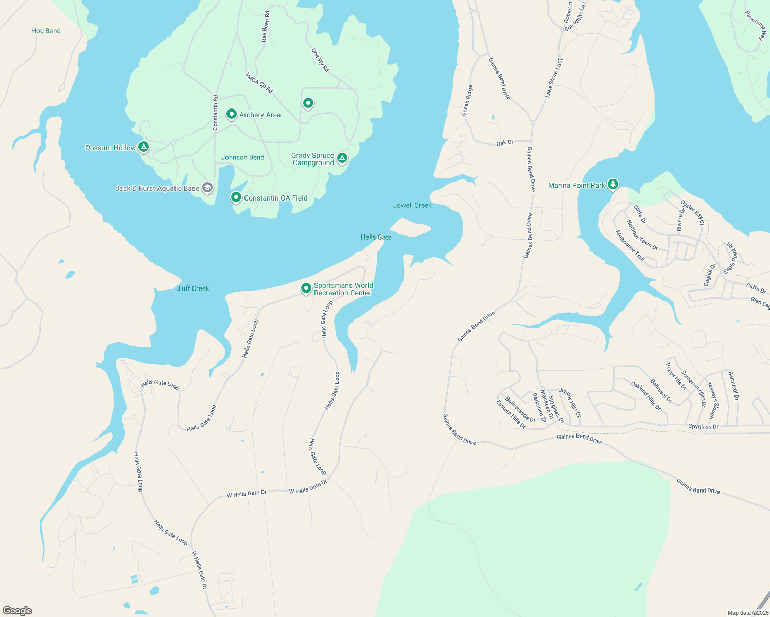 map of restaurants, bars, coffee shops, grocery stores, and more near 7057 West Hells Gate Drive in Strawn
