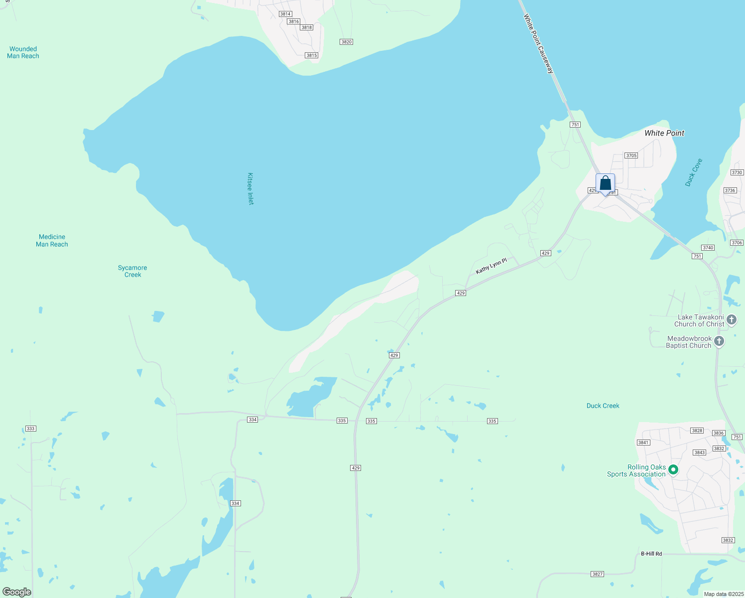 map of restaurants, bars, coffee shops, grocery stores, and more near 10773 Lakeside Drive in Quinlan