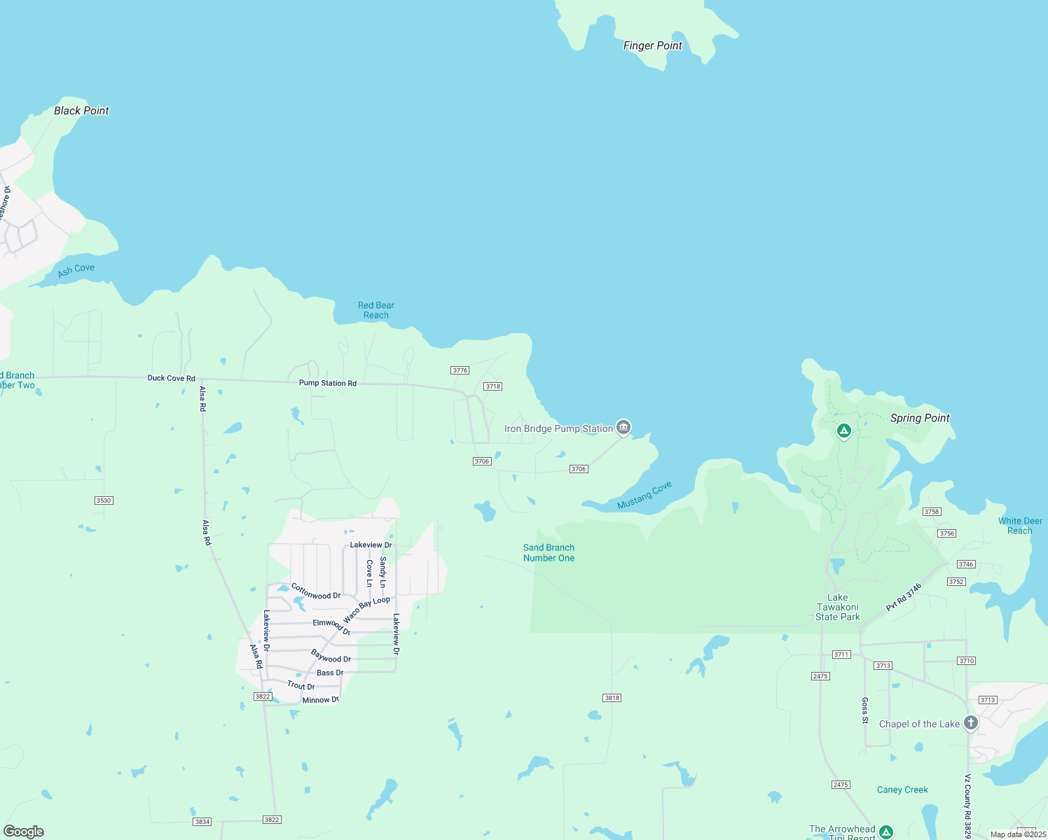 map of restaurants, bars, coffee shops, grocery stores, and more near 10549 Hound Dog Trail in Wills Point
