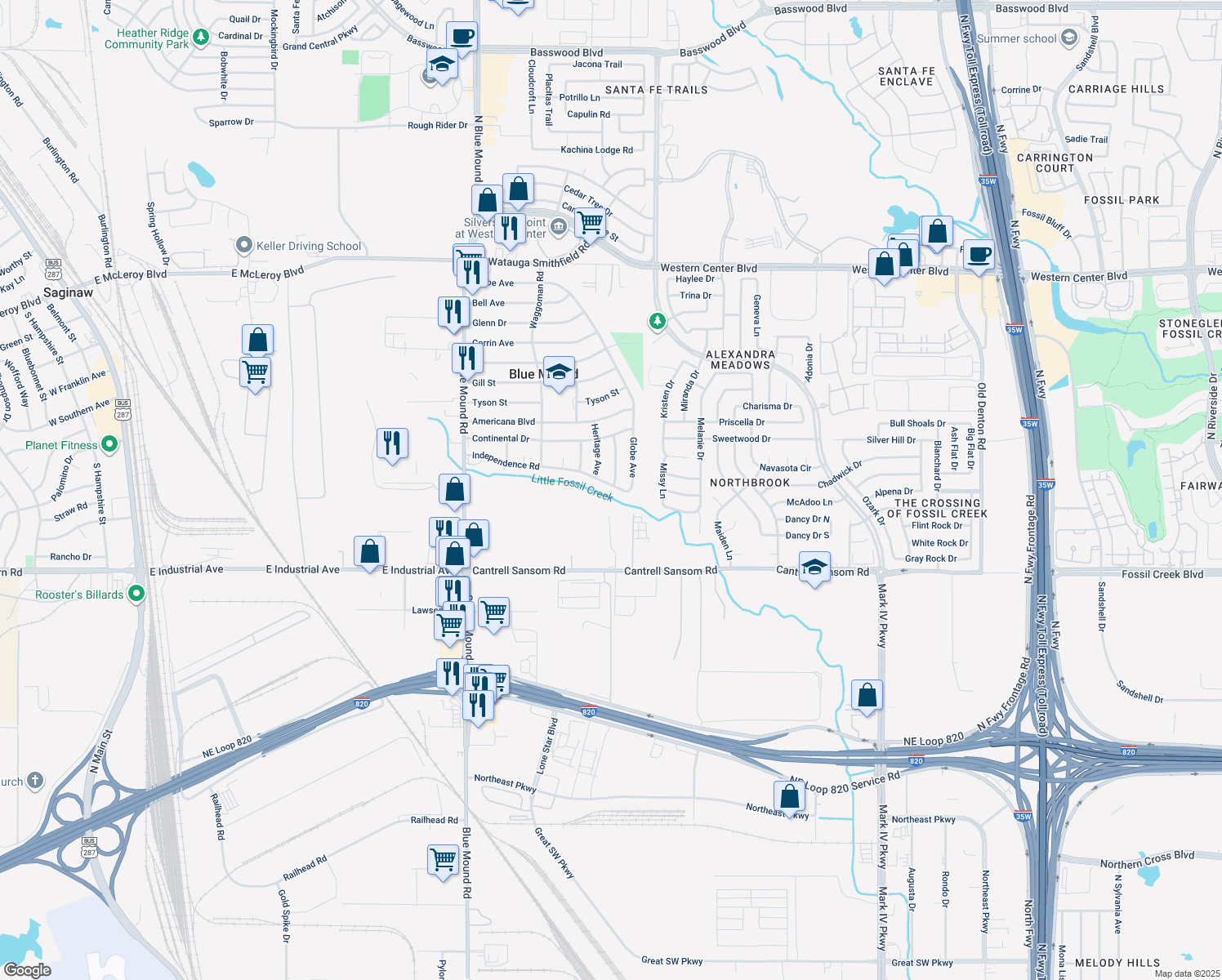 1772 Independence Road, Blue Mound TX Walk Score