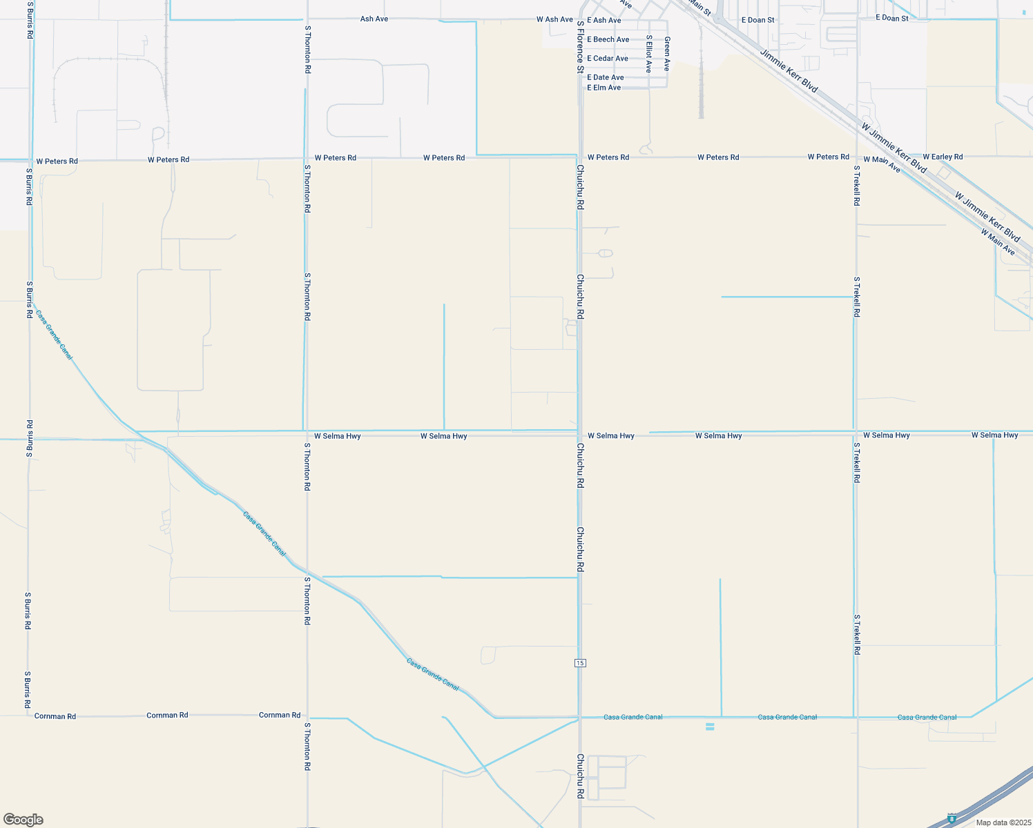 map of restaurants, bars, coffee shops, grocery stores, and more near 18043 West Malone Place in Casa Grande