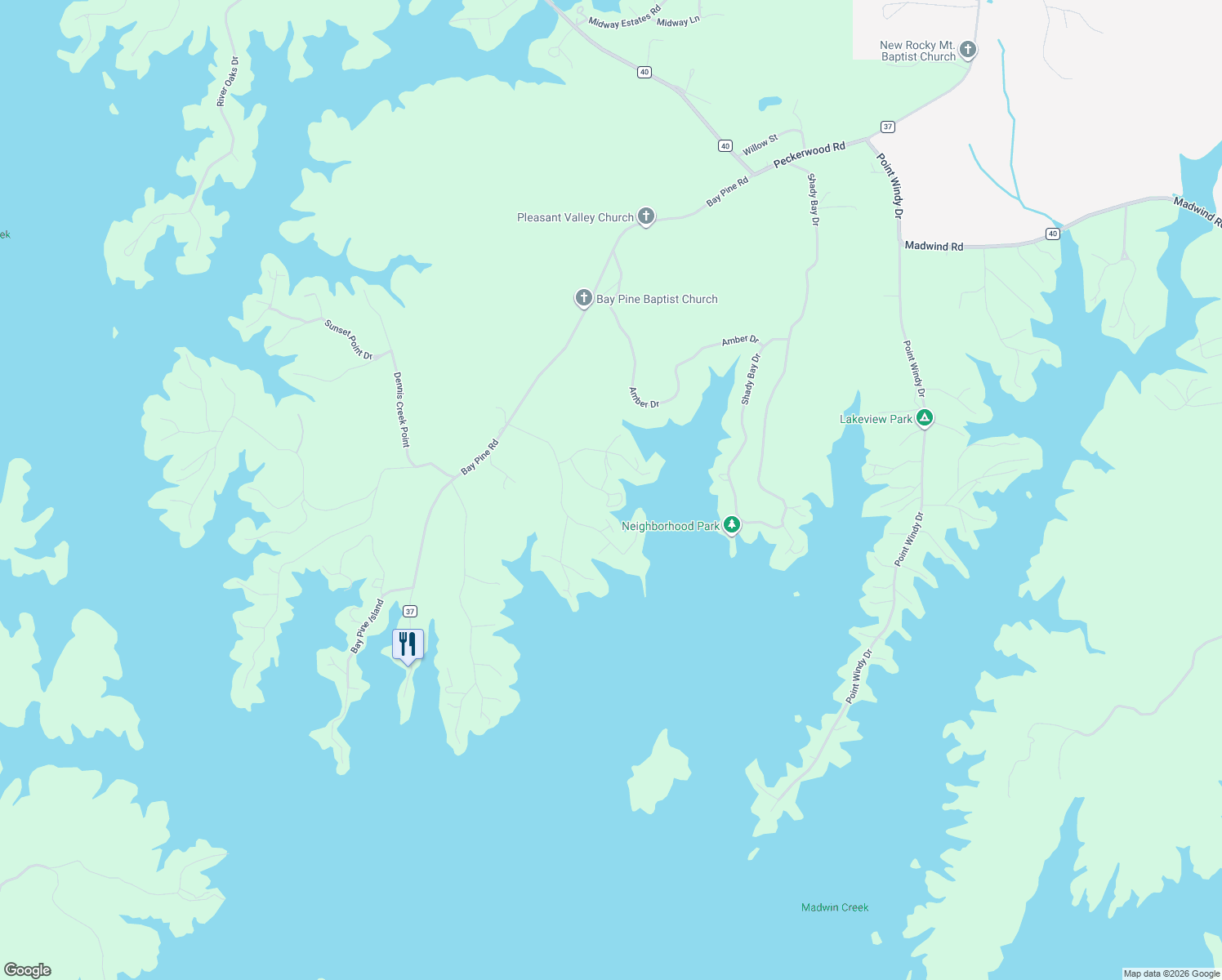 map of restaurants, bars, coffee shops, grocery stores, and more near 131 Powell Loop in Jackson's Gap