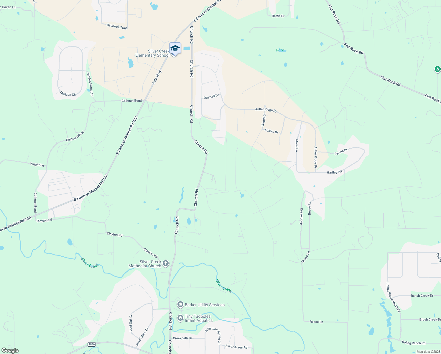 map of restaurants, bars, coffee shops, grocery stores, and more near 1291 Church Road in Azle