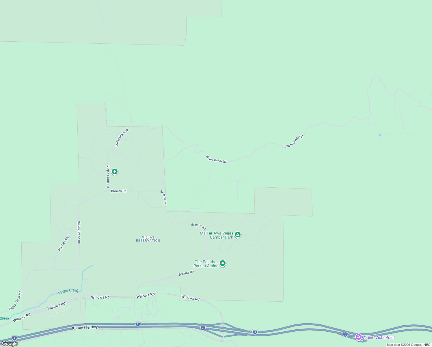 map of restaurants, bars, coffee shops, grocery stores, and more near 9567 Red Oak Road in Alpine