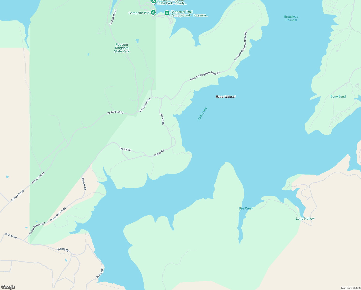 map of restaurants, bars, coffee shops, grocery stores, and more near 3813 Blue Fin Road in Caddo