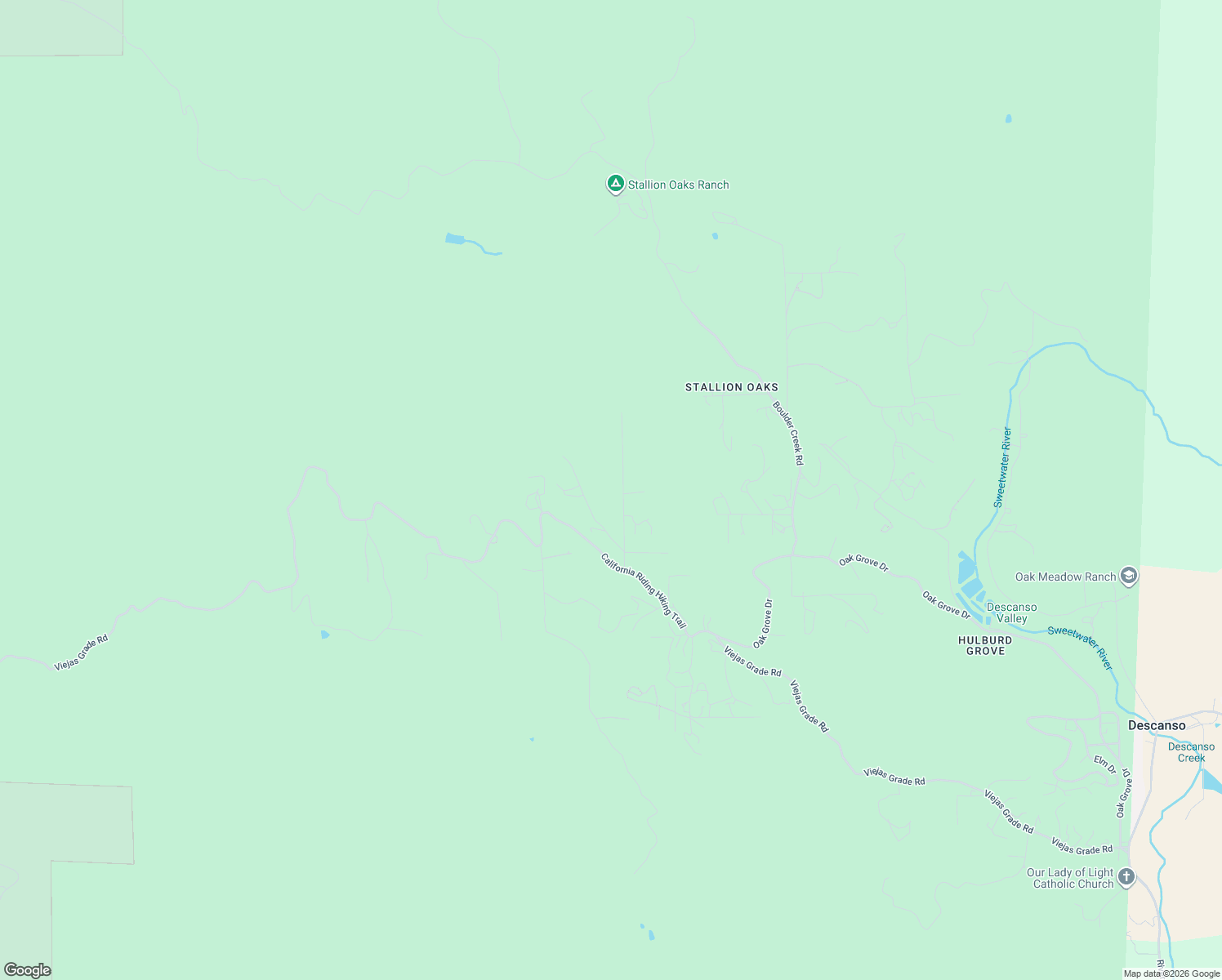 map of restaurants, bars, coffee shops, grocery stores, and more near 9906 Anderson Ranch Road in Descanso