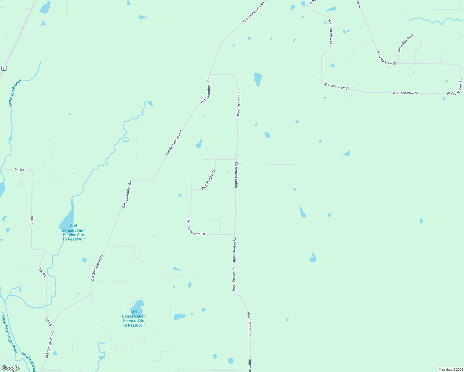 map of restaurants, bars, coffee shops, grocery stores, and more near 5527 Upper Denton Road in Weatherford